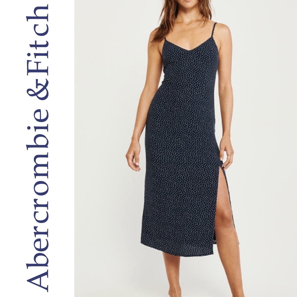Abercrombie & Fitch Blue and White Polka Dot Dres Size Small